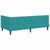 Corner Bed Frame with Headboard Turquoise 90 Cm X 200 Cm Velvet