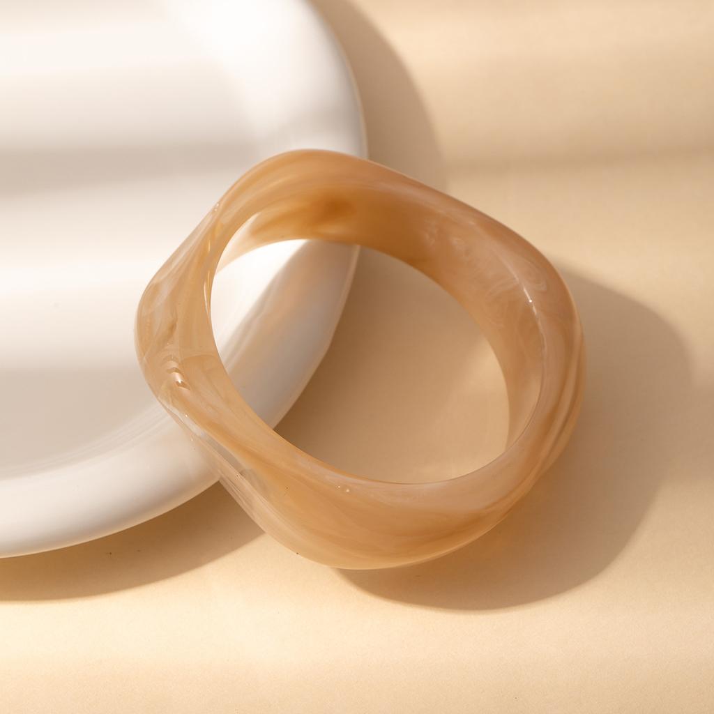 Retro Special-Shaped Wide Square Acrylic Multi-Color Bracelet Multi-Color Exaggerated Design Sense Niche Jewelry