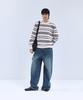 IRONYPORNO WHITELINE 86-Iroj368 Classic Small Stripe Long Sleeve Knit Beige