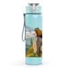 1PC Bear Mountain Peak Landscape Print 750ml Color Plastic Sports Water Bottle Leakproof Flip Straw Lid Suitable for Sports Office Home Use