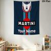 Martini Racing Benutzerdefinierter Name Wandteppich Ästhetischer Wandbehang Bedruckter Stoffdecke Dekorative Wandteppiche für Schlafzimmer Wohnzimmer Heimdekoration