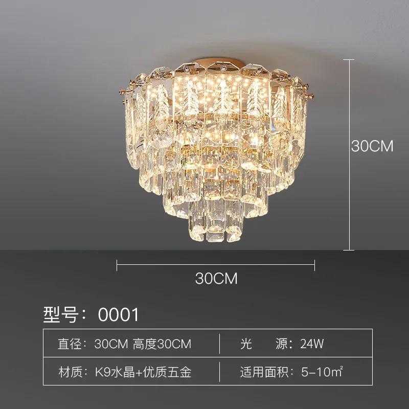 Nordic Luxury Small Crystal Chandelier Ceiling Home Decoration Hallway Aisle Balcony Ceiling Lamp Lustres