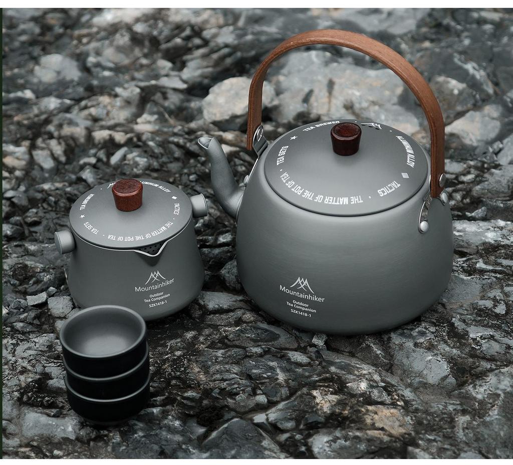 Mountain Guest Portable Tea Kettle Set: Outdoor Camping & Hiking Cookware with Water Cup