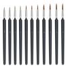 10-Piece Children's Paint Brush Set: Blue Handle Nylon Brushes for Acrylic, Watercolor, and Oil Painting