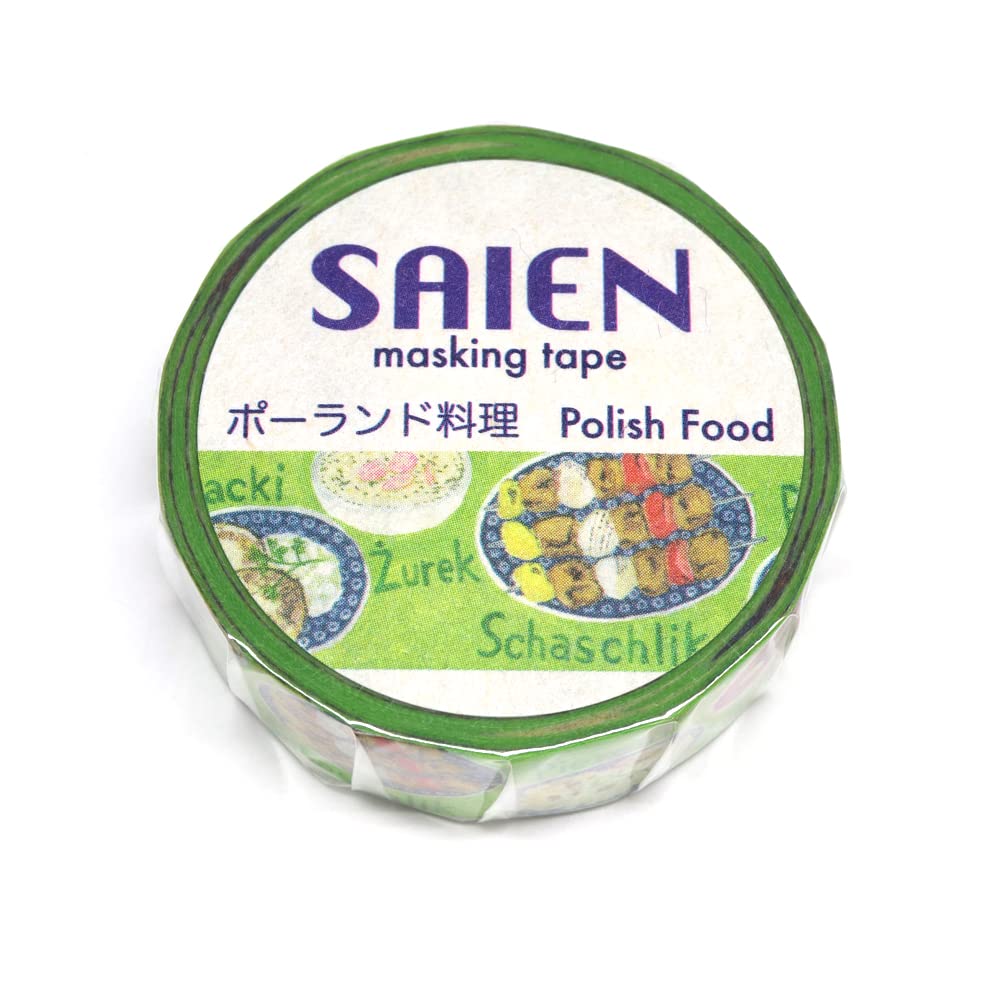 Japanese Washi Masking Tape In 15mm X 10m Polish Cuisine Made Japan SAIENTR-0178
