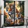2pcs, Tiger Print Curtains, Rod Pocket Window Treatment, for Bedroom Living Room, Home Decoration, Room Decoration