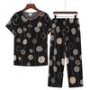Cotton Pajamas Women's Thin Short Sleeve Set Plus Size Women's Loungewear Can Be Breathable and Antibacterial Sleepwear