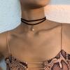 Tooxika Glass Diamond Temperament Double Layer Collarbone Chain Retro Short Personalised Necklace