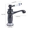 Floral Pattern Single Handle Mixer Tap Cold/Hot Water Faucet for Bathroom Basin Sink (Black)