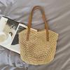 Hand-woven Straw Woven Bag for Women on The Beach Vacation Beach Woven Bag Large Capacity Commuting One-shoulder Tote Bag