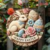 Easter Bunny Metal Sign 8x8 Round Wall Decor