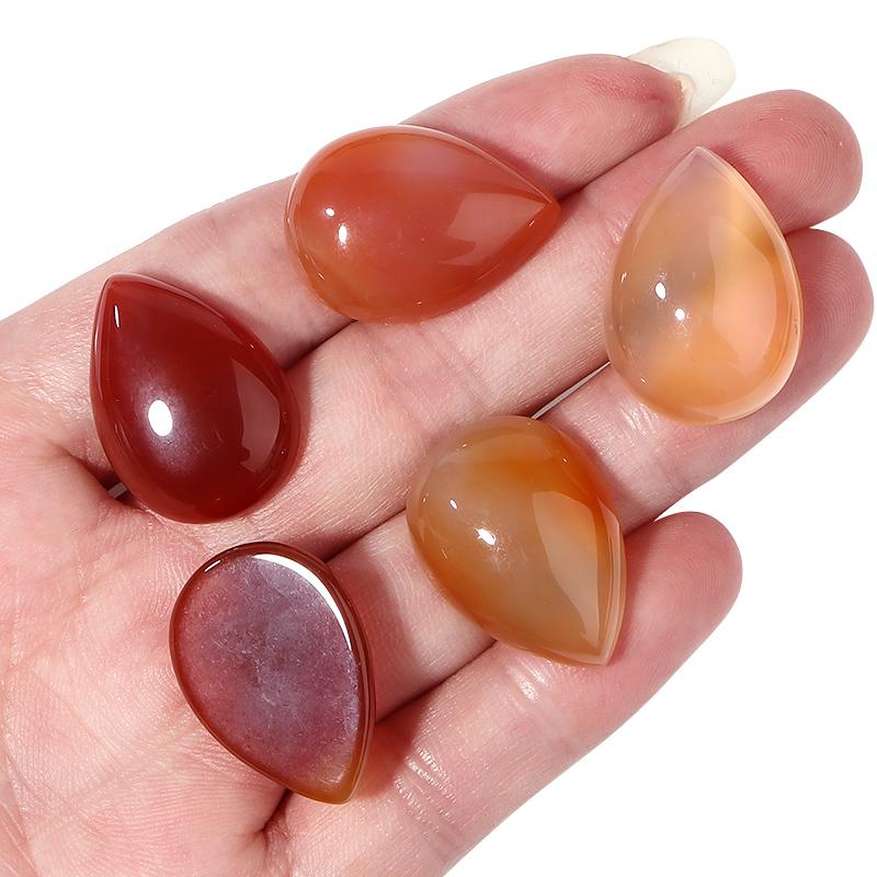 LOULEUR WaterDrop Natural Stone Cabochon For Jewelry Making Tiger Eye Amethyst Lapis Lazuli Agate Stone Beads for Handwork