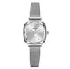 Waterproof Watch with a Thin Silver Mesh Strap and Fashionable Quartz Women's Small, Simple, Movement.