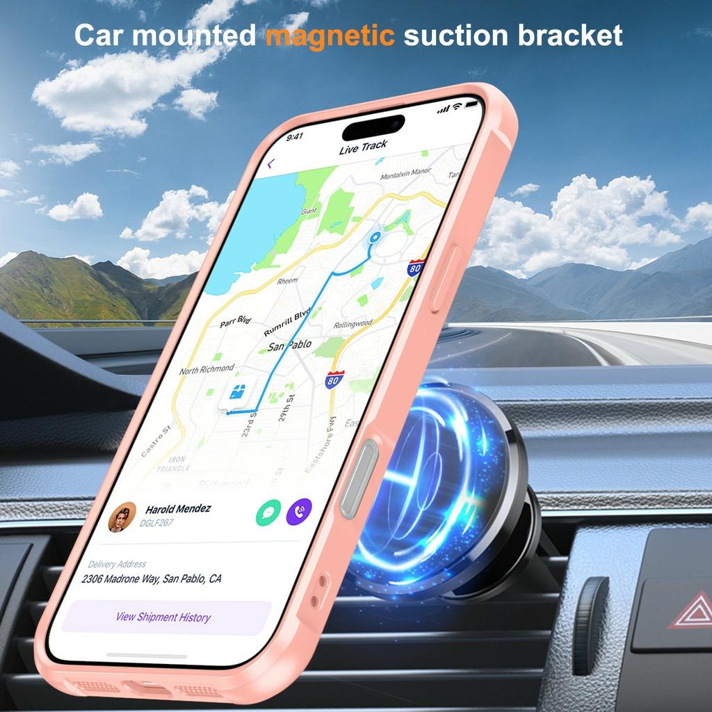 For iPhone 17 Case Compatible with MagSafe Ring Holder Kickstand TPU+PC Phone Cover