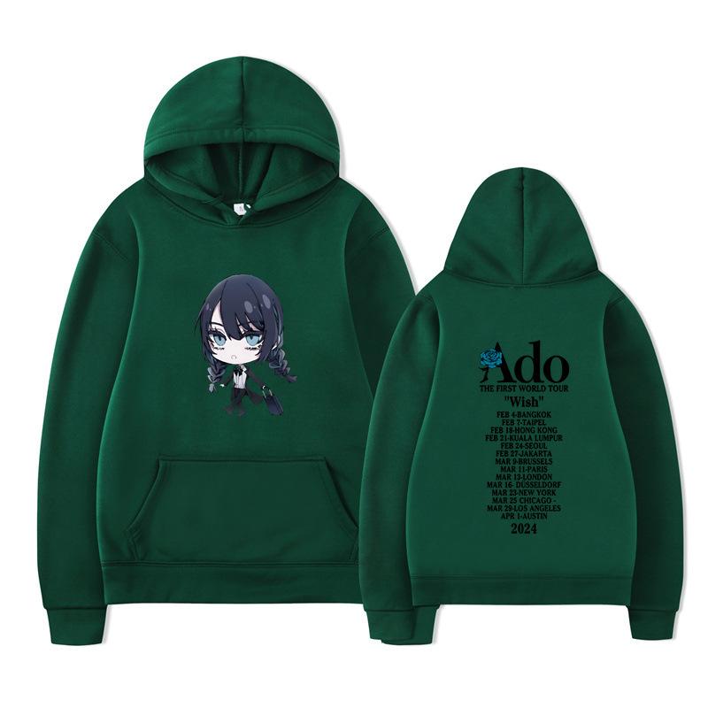Ado Wish Merch The First World Tour Japan Singer Crewne Men Hoodie Vintage Unisex Pullover Graphic Hoody Tops Clothing