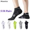 5/10 Pares Meias de Algodão Esportivas Masculinas Meias de Tornozelo de Cintura Baixa Absorventes de Suor Respiráveis Lote