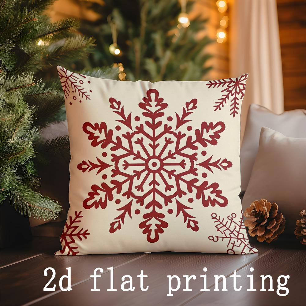 Home Decor Christmas Snowflake Pattern Pillow Covers Suitable For Sofa Bedroom Car Pillow Cover Cushion Rectangular Back Cushion