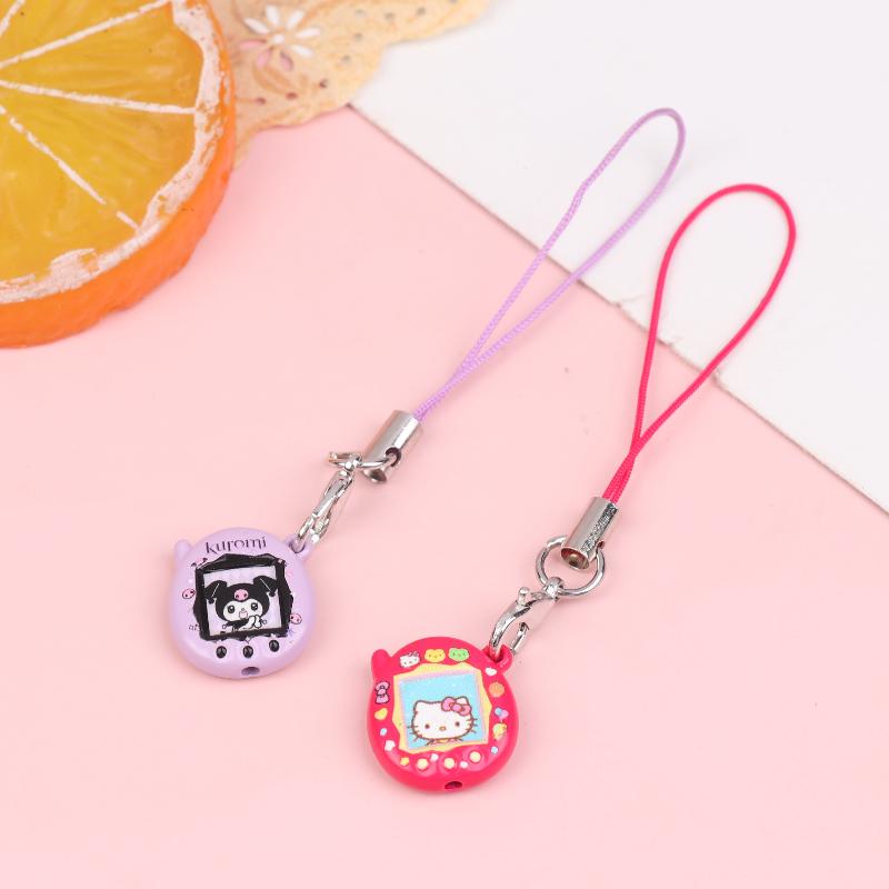 Sanrio Hello Kitty Tamagotchi Kolye Sevimli Mini Kt Çizgi Film Telefon Zinciri Harajuku Tarzı Sanrio Telefon Kolyesi