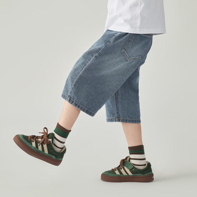 Boys' Loose Fit Washed Denim Bermuda Shorts