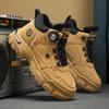 Men's High Top Platform Boots Winter Outdoor Cold Protection Warm Cotton Boots Fashion Rotating Button Mens Versatile Work Boots