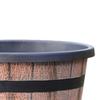 Pot de fleurs Style Tonneau Rustique Pots de Plantes avec Trous de Drainage Intégrés 8" Finition Inspirée du Plastique Marron Pot de Fleurs Extra-Large Épais pour Patio Jardin
