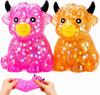 Highland-ko Squishy Stressbollar, Klämleksaker för Ångestlindring, Söt Djur Fidget-leksak för Kontorsbordet & Uppskattningsgåva