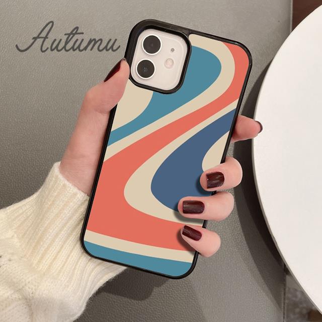Liquid Swirl Abstract Neutral Blue Grey Phone Case for iPhone 11 12 13 14 Pro Max Mini XR XS SE 2020 6S 7 8 Plus Galaxy S21 S22