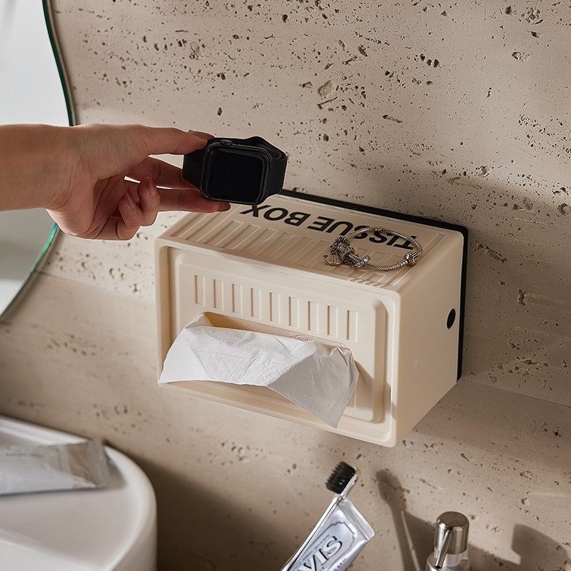 Plastic Tissue Box Holder Paper Storage For Living Room Napkin Holder Container With Lid For Home Office