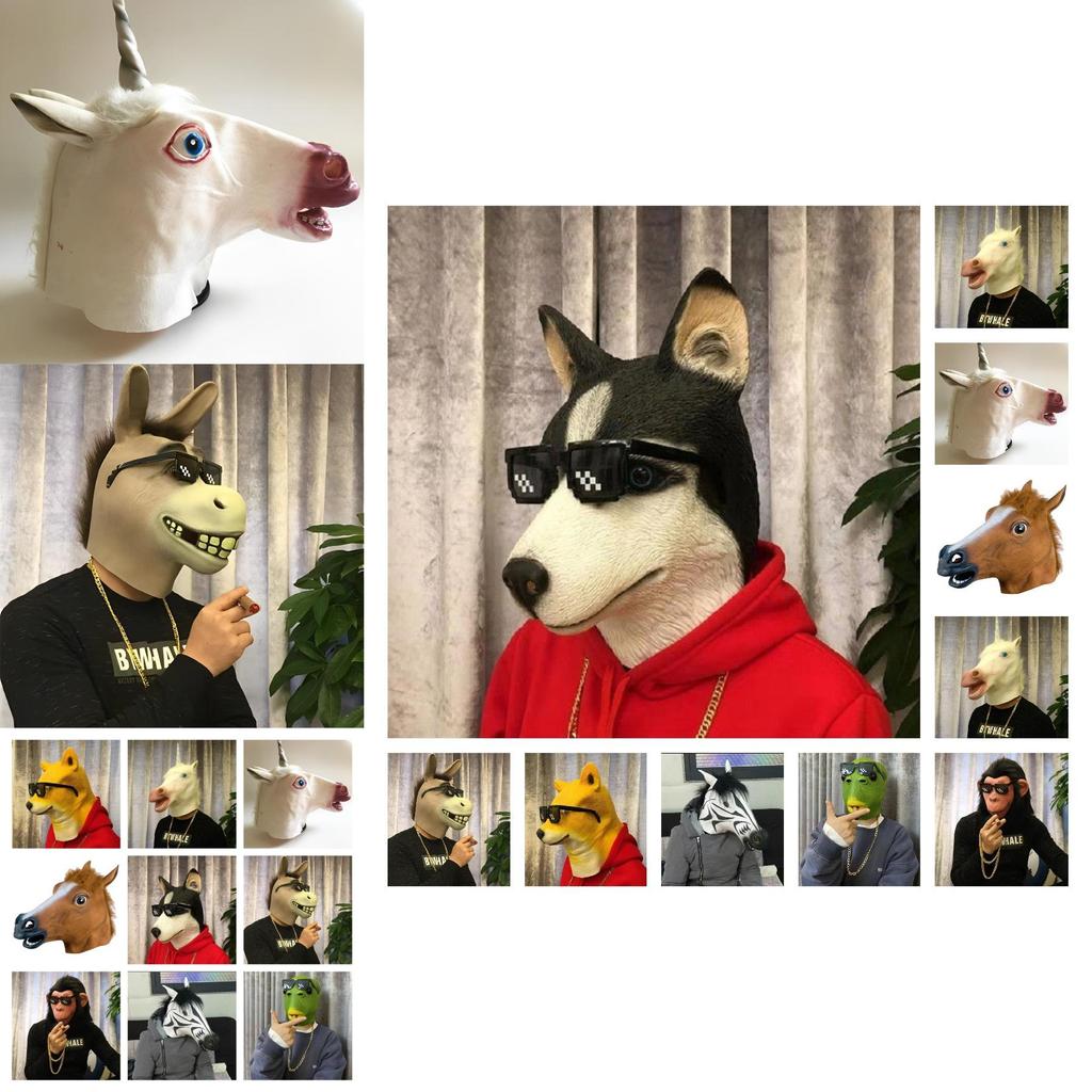 Arklio Galvos Kaukė Helovino Cosplay Kostiumo Aksesuaras Suaugusiems Baisi ir Realistiška