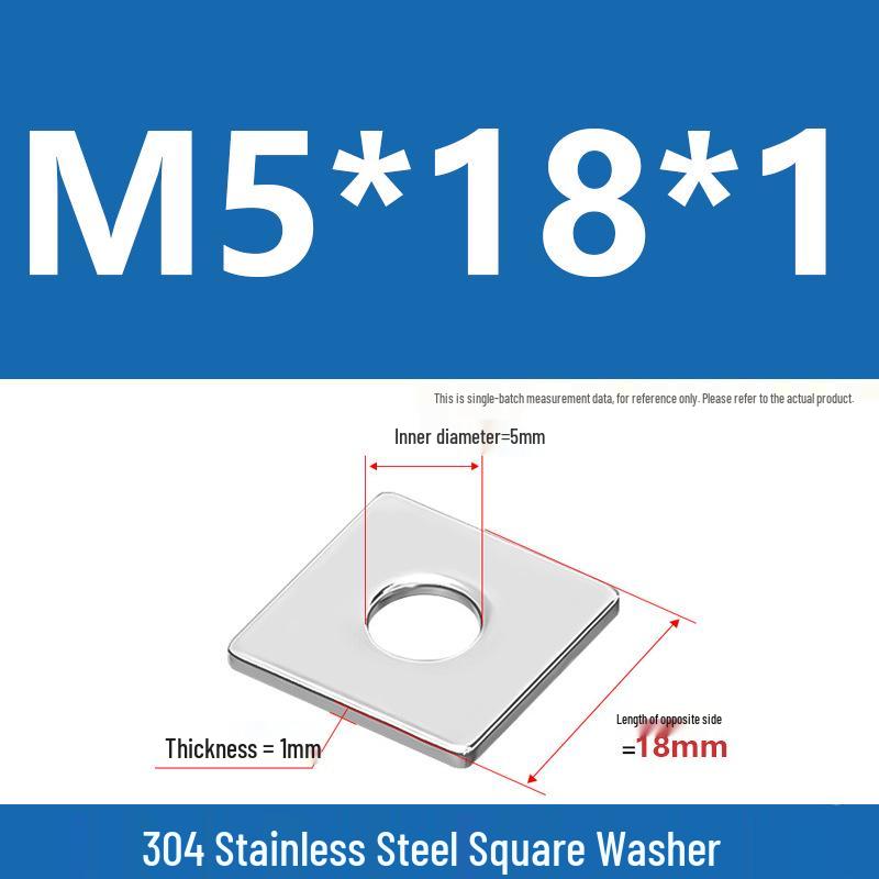 304 Stainless Steel Thickened Square Washer for Curtain Wall (M4-M16)