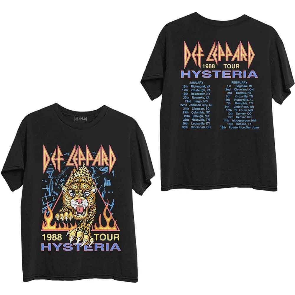 Def Leppard Unisex T-Shirt: Hysteria 88 (Back Print) (Small) 4XL