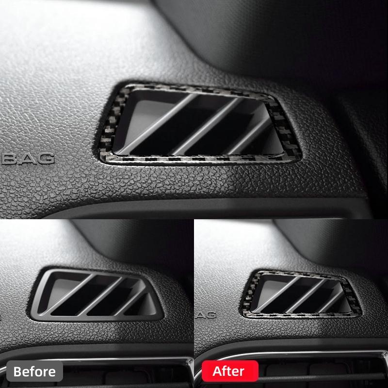 Carbon Fiber for Ford Explorer 2013-2019 Car Accessories Interior Car Instrument Panel Air Outlet Decoration Frame Trim Stickers