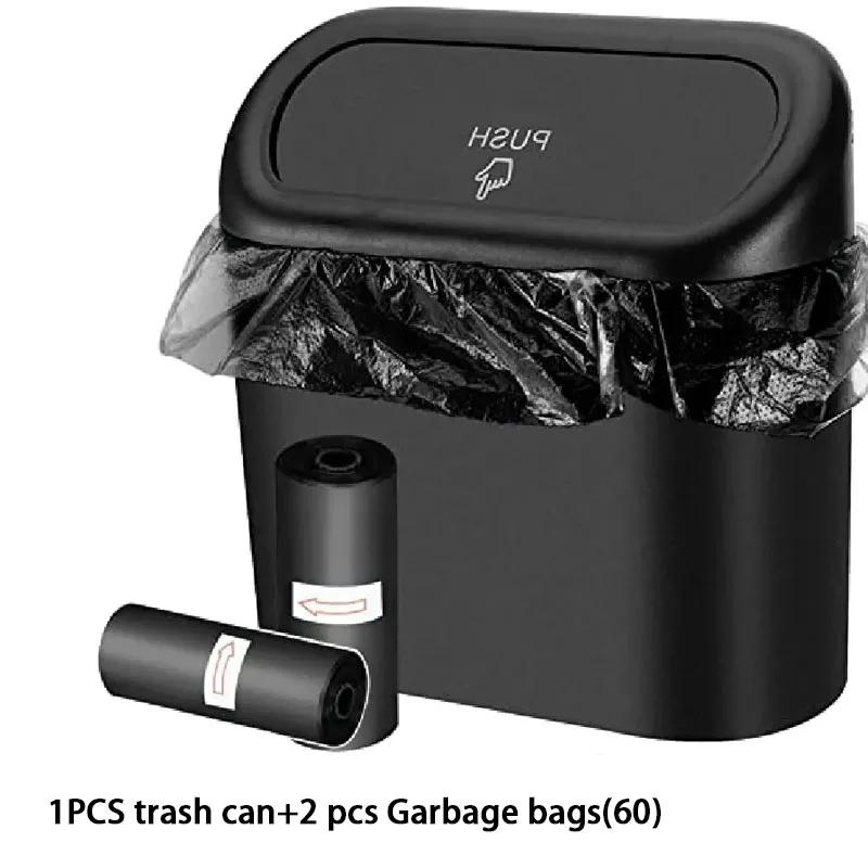 

3Pcs Car trash can (with lid) contains 60 (300) garbage bags, small car trash can, leak-proof mini car accessories