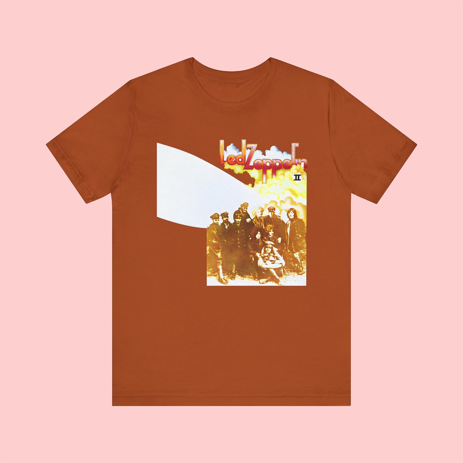 Led Zeppelin II Classic Album Rock Band Brown T-shirt Size S-5XL XXXXL