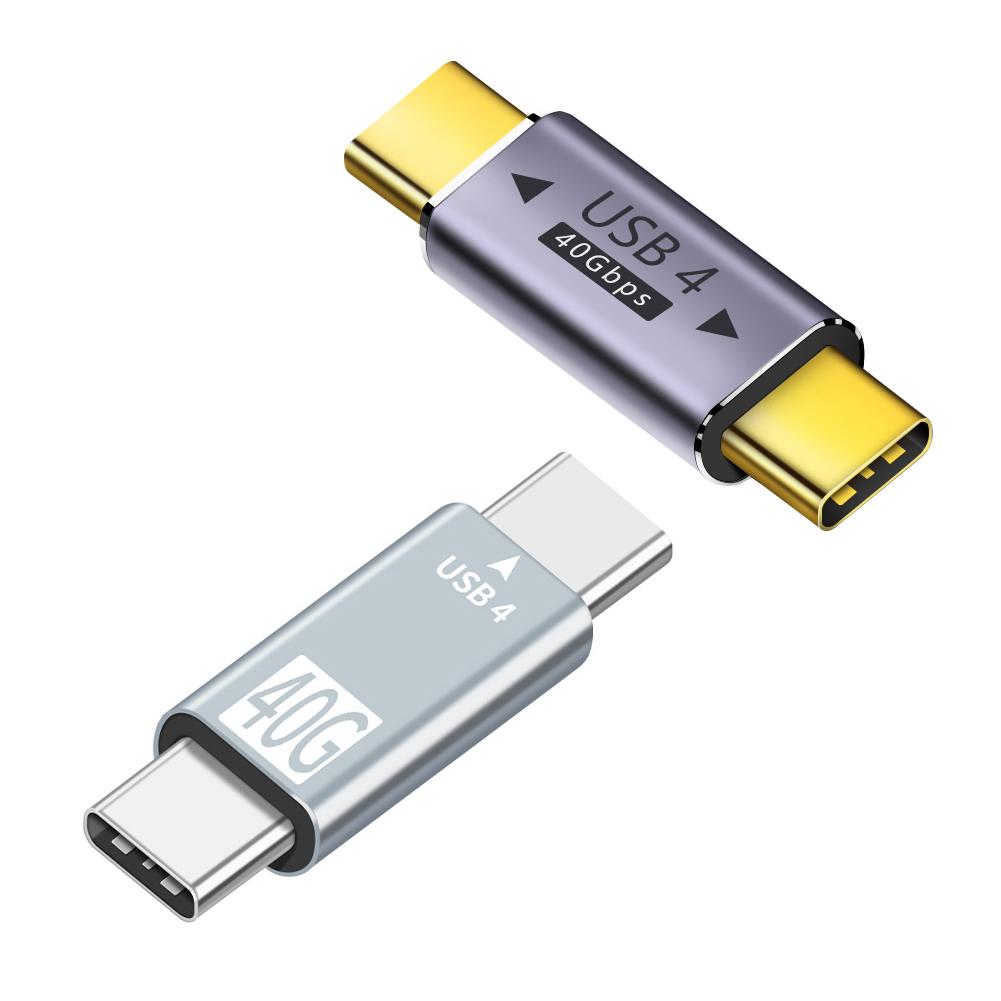 20V 5A Data Transmission Connector 8K 60Hz Data Transfer Adapter Type-C Male To Type-C Male Straight Connector for Thunderbolt 4