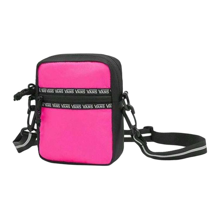 Vans After Dark Glow In The Dark 3M Reflective Letter Fashion Universal Nylon Crossbody Bag Unisex bags Pink Black VN0A4A1SZVX