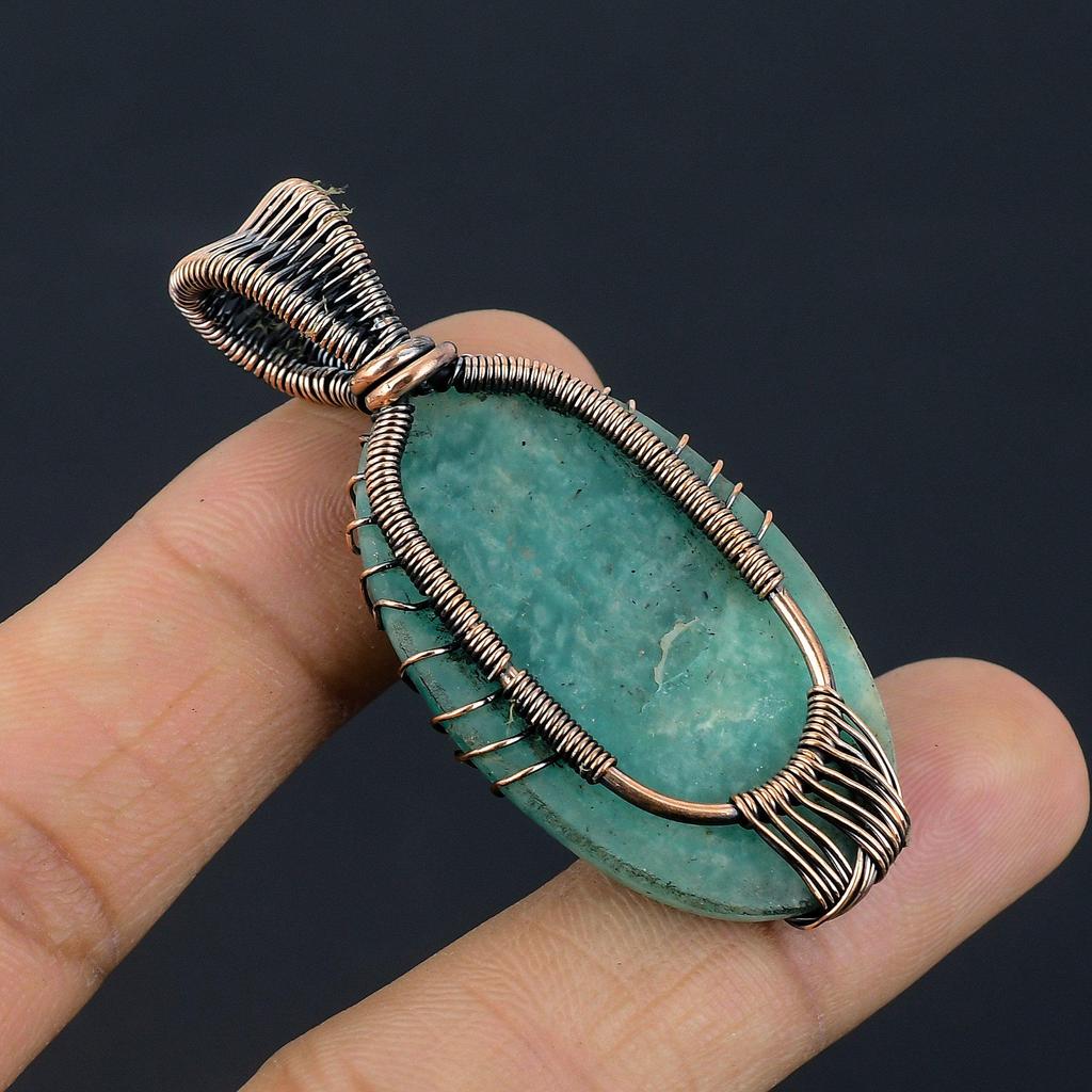 Tree Of Life Amazonite Pendant, 999 Copper Wire Wrapped Pendant Handmade Gemstone Jewelry, Gifts For Wife Brand New Pendant