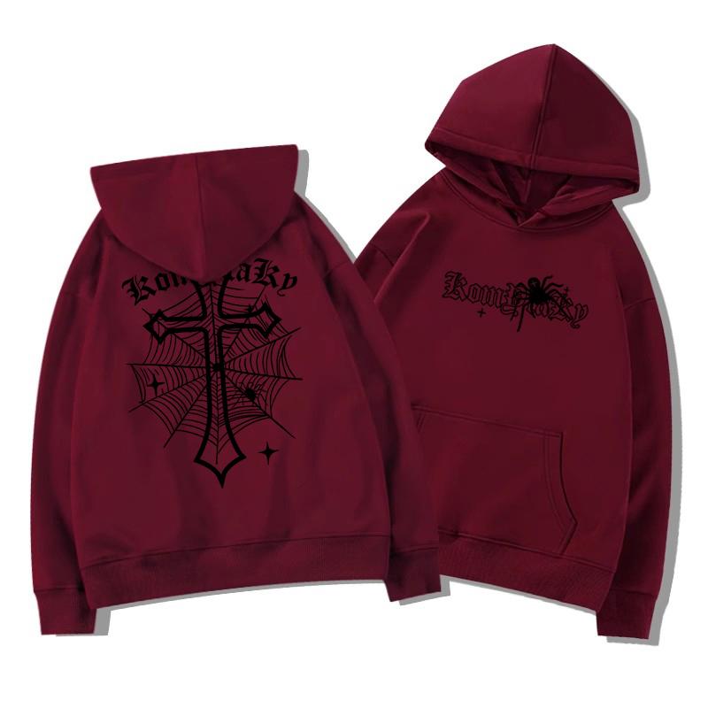 European American High Street Spider Cross Autumn Sweatshirt Casual Adult Men Versatile Soft Daily Use