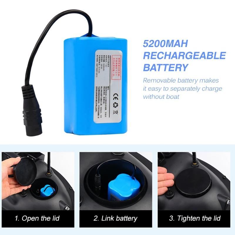 12000mAh GPS Fishing Bait Boat - 3 Bait Containers, 500m Smart RC, Automatic Return Wireless Fishing Feeder