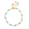 Hot-selling Light Luxury Retro Turquoise Flower Love Bracelet Plated with 18K Gold Stainless Steel Waterproof Stacked Jewelry