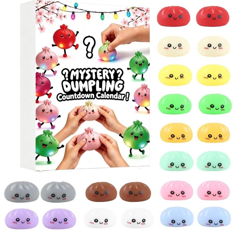 Calendario dell'Avvento Morbido Misterioso Gnocchi Fidget Gnocchi Pallina di Pasta Scatola Cieca per Bambini e Adulti
