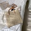 Square Hollow Straw Beach Bag Handmade Woven Shoulder Bag  Rattan Shopping Travel Bag Bohemian Summer Vacation Casual Tote