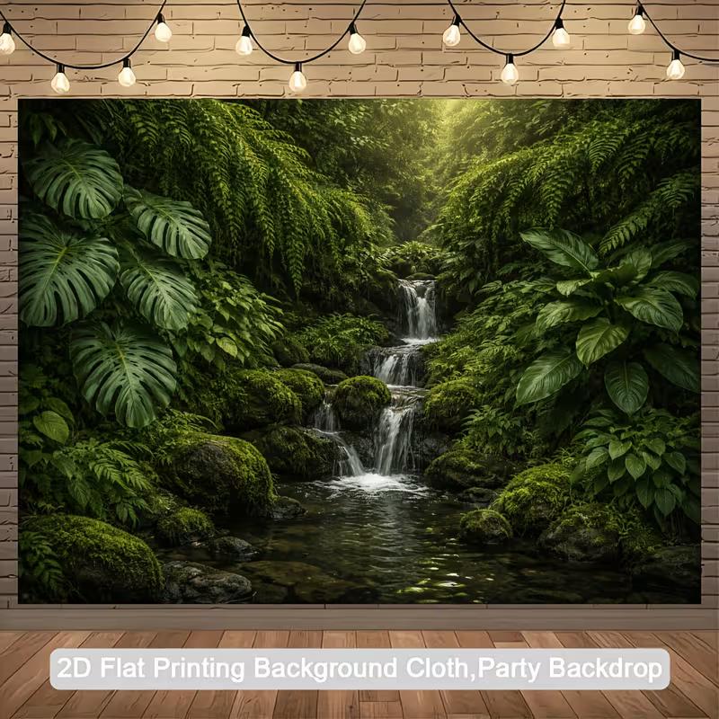 2D Jungle Stream Backdrop for Nature, Bohemian and Tropical Themed Photography