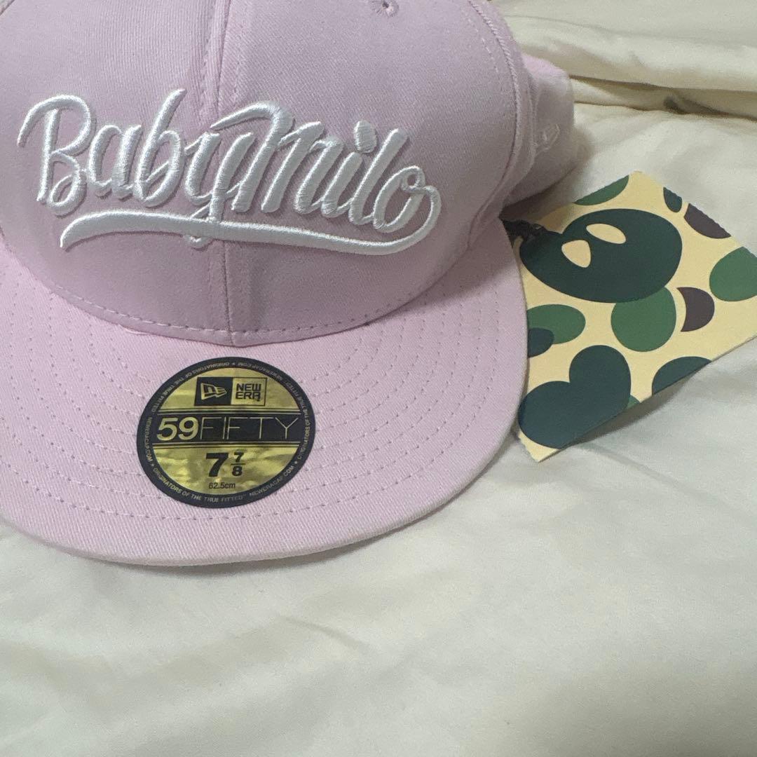 Used A BATHING APE BABY MILO Cap 59FIFTY Pink