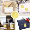 CRASPIRE 144Pcs Paw Print Gold Foil Embossed Stickers 2" Self Adhesive Envelopes Seals Sticker Labels Vintage for Wedding Invitation Graduation