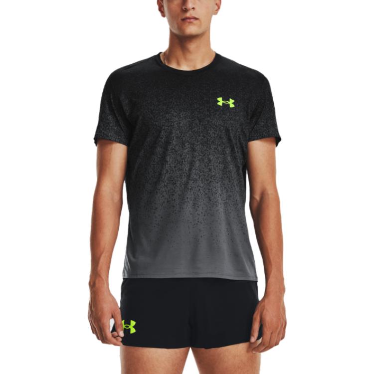 Under Armour UA Rush T-Shirt mit Farbverlauf-Logo-Print für Herren, Oberteile, Schwarz 1378403-002