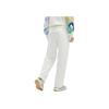 Fila X V&A Collaboration Solid Color Mid-Rise Straight Leg Casual Pants Women Bottoms Cloud-Mushroom-White F11W418601F-WT