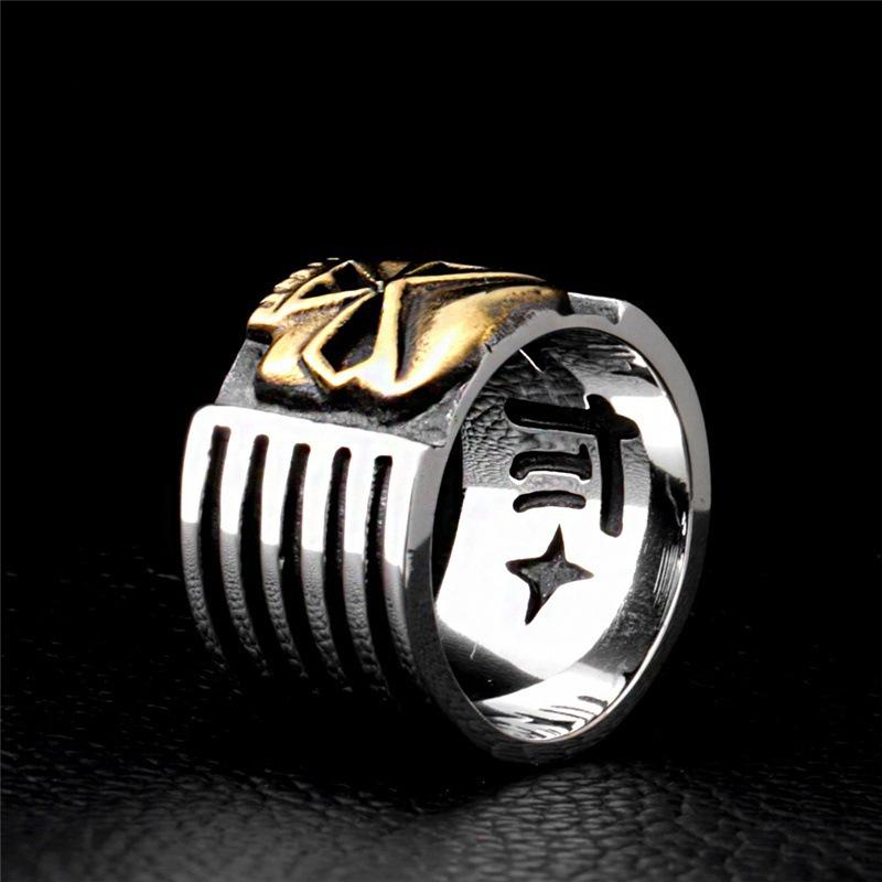 European and American Motorcycle Men's Skull Bracelet Ring