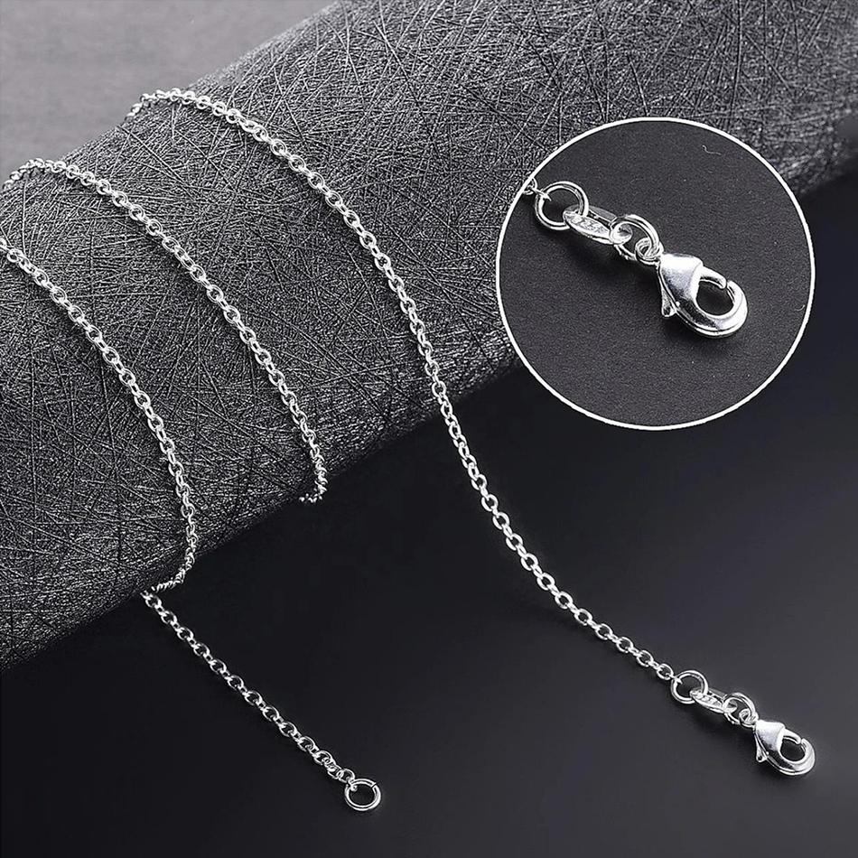 Wholesale 925 Sterling Silver 5pcs/Lot 18'' 45cm Fine Chain O-Chain Necklaces For Women Fashion Jewelry Silver Necklace