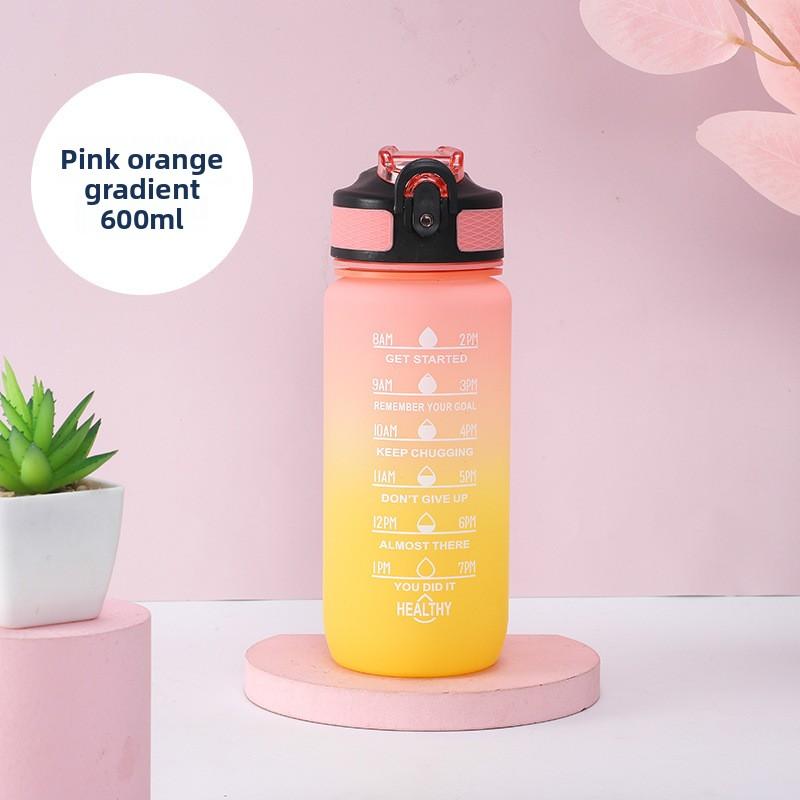 Gradient Color Space Cup, Large-capacity Portable Bouncy Lid Outdoor Water Bottle, Fitness and Sports Water Cup